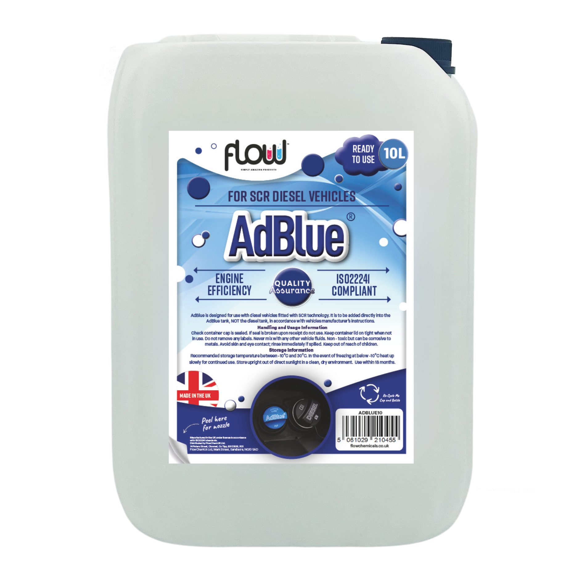 Flow Automotive Ad Blue With Nozzle 10L - Vehicle Maintenance -