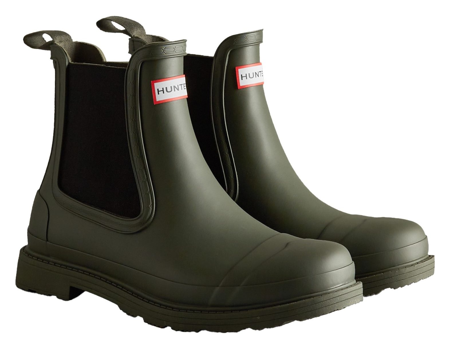 Hunter Men's Commando Chelsea Wellington Dark Olive - Hunter