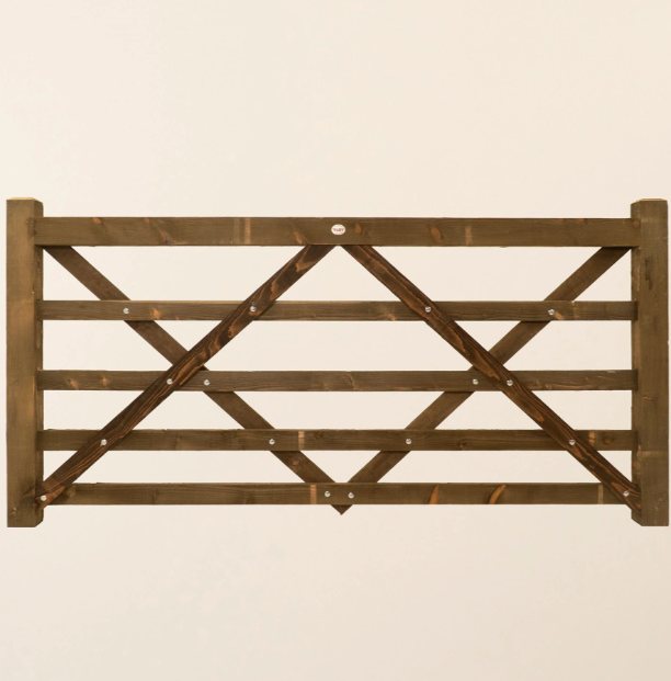 Ruby Diamond Brace 5 Bar Rough Sawn Wooden Field Gate H 1.2m - Field ...