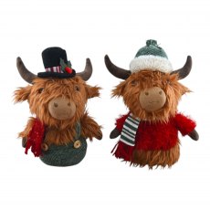Apac Winter Highland Cow 27cm Assorted
