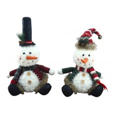 Apac Sitting Snowman 39cm Assorted