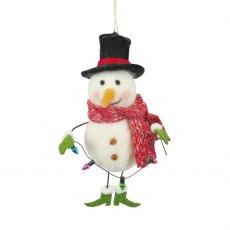 Apac Hanging Felt Top Hat Snowman 15cm