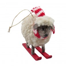 Apac Hanging Felt Skiing Sheep 9cm