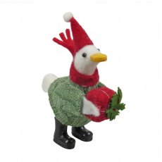 Apac Hanging Felt Goose With Christmas Gift 14cm
