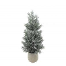 Apac Snowy Pine Tree In Grey Pot 45cm
