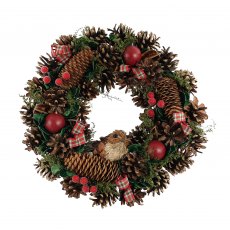 Apac Wreath With Tartan Bows 36cm