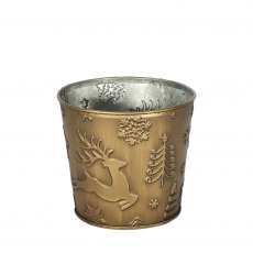Apac Festive Gold Planter With Gold Liner