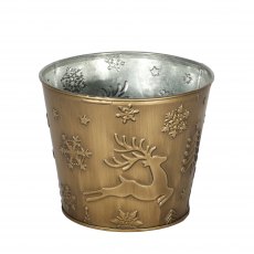 Apac Festive Gold Planter With Gold Liner