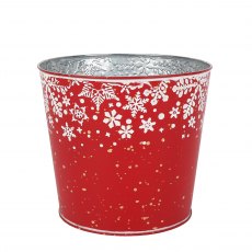 Apac Red Snowflake Planter With Liner