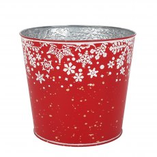 Apac Red Snowflake Planter With Liner