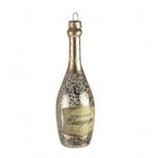 Apac Glass Champagne Bottle Ornament 13.5cm x 4.5cm