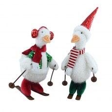 Apac Festive Skiing Duck 48cm Assorted
