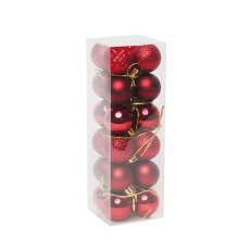 Apac Shatterproof Burgundy Baubles 3cm 24 Pack