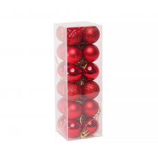 Apac Shatterproof Red Baubles 3cm 24 Pack