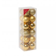 Apac Shatterproof Gold Baubles 3cm 24 Pack