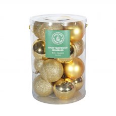 Apac Gold Baubles 8cm 16 Pack