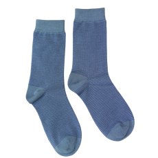 Jess & Lou Bamboo Striped Sock Petrol/Cornflower