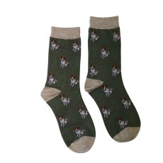 Jess & Lou Bamboo Terrier Sock Army Green