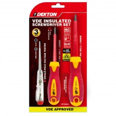Dekton VDE Insulated Screwdriver Bit Set 3 Piece