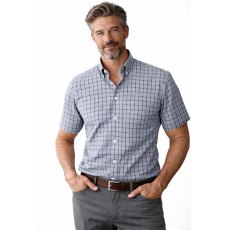 Carabou Short Sleeved Large Check Shirt Grey Carabou Short Sleeved Large Check Shirt Grey