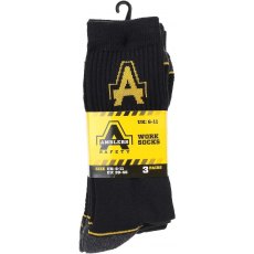 Amblers Work Sock Black 3 Pack