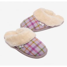 Bedroom Athletics Pippa Checked Slipper Lilac/Pink Bedroom Athletics Pippa Checked Slipper Lilac/Pink