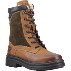 Cotswold Lacock Lace Up Boot Tan/Green
