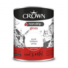 Crown Gloss Paint Non-Drip 750ml White