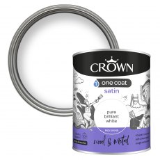 Crown Satin Paint One Coat 750ml White