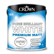 Crown Matt Premium Paint Pure Brilliant White