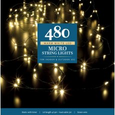 Noma Micro String Lights Warm White With Green Cable