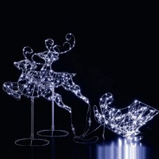 Noma Flexible Reindeers With Sleigh White 96cm