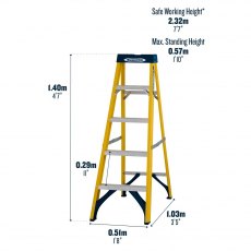 Werner Fibreglass Stepladder 5 Tread