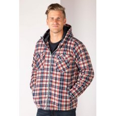 Rydale Ulrome Hooded Fleece Overshirt Navy/White Check