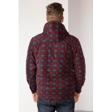 Rydale Ulrome Hooded Fleece Overshirt Wine Check