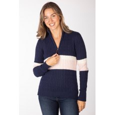 Rydale Bramham 1/4 Zip Jumper Navy Stripe