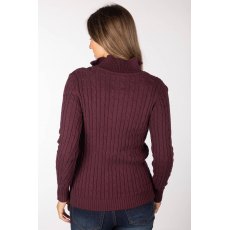 Rydale Emma Cable 1/4 Zip Jumper Burgundy