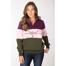 Rydale Byland Cow Sweatshirt Olive/Sorbet/Berry