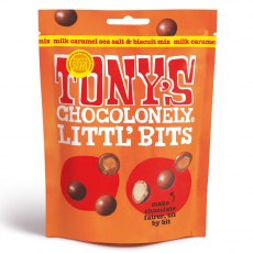 Tony's Chocoloney Milk Caramel Sea Salt & Biscuit Littl' Bits Mix 100g Tony's Chocoloney Milk Caramel Sea Salt & Biscuit Littl' Bits Mix 100g
