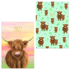 Highland Cow A5 Diary Week to View