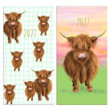 Highland Cow Slim Diary Week to View