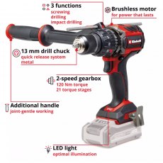 Einhell TP-CD 18/120 Li-I BL-Solo Cordless Impact Drill Bare Tool