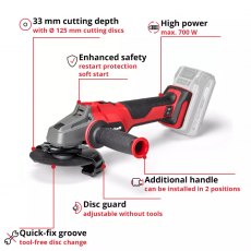 Einhell Axxio 18/125 Q 18v Angle Grinder Bare Tool