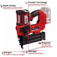 Einhell Fixetto 18/50 N Cordless Nailer Gun Bare Tool Einhell Fixetto 18/50 N Cordless Nailer Gun Bare Tool