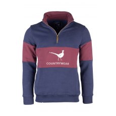 Rydale Byland Pheasant Sweatshirt Navy/Wine/Navy Rydale Byland Pheasant Sweatshirt Navy/Wine/Navy