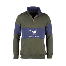 Rydale Byland Pheasant Sweatshirt Olive/Navy/Olive Rydale Byland Pheasant Sweatshirt Olive/Navy/Olive