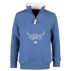 Rydale Junior Byland Cow Sweatshirt Mid Blue Rydale Junior Byland Cow Sweatshirt Mid Blue