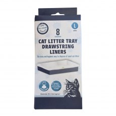 Pet Living Drawstring Cat Litter Tray Liners L 8 Pack Pet Living Drawstring Cat Litter Tray Liners L 8 Pack