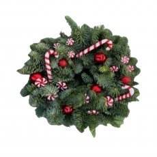 Candy Cane Wreath 10"
