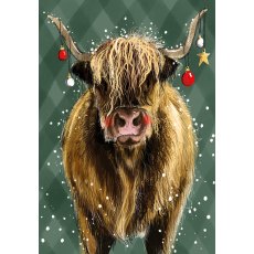 Alex Clark Christmas Highland Cow Tea Towel